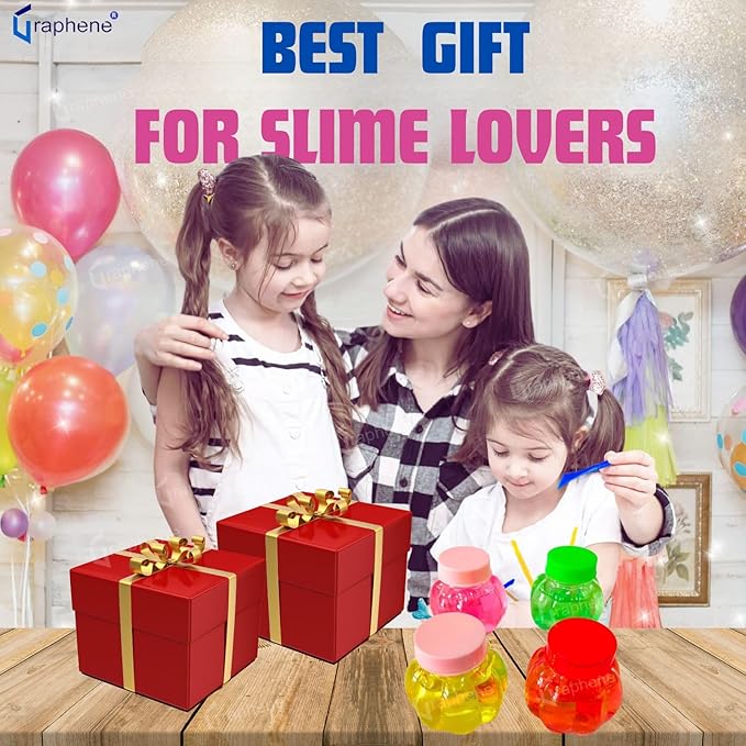 Crystal Clay Set Soft Jelly Toys for Kids , Ultra Light Modeling Magic Foam Slime Kit with Glitter (Pack of 4)