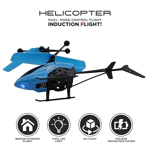 Remote Control Plastic Helicopter Toy for Kids | Gravity Sensor Battery Chargable Toy Helicopter | USB Charging Infrared Induction Flight I Pack of 1